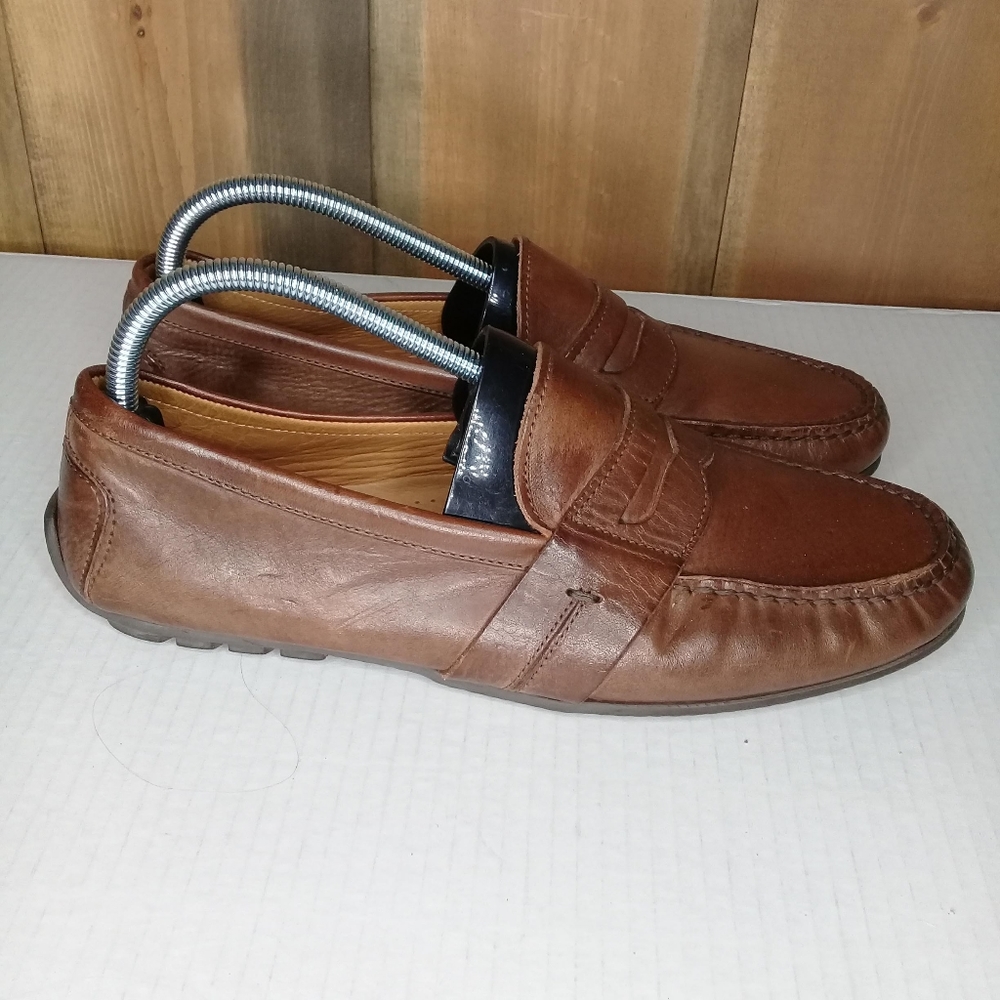 Ralph Lauren Brown Leather Classic Vintage Driving Slip On Italian Loafer Sz 8 - Picture 3 of 9